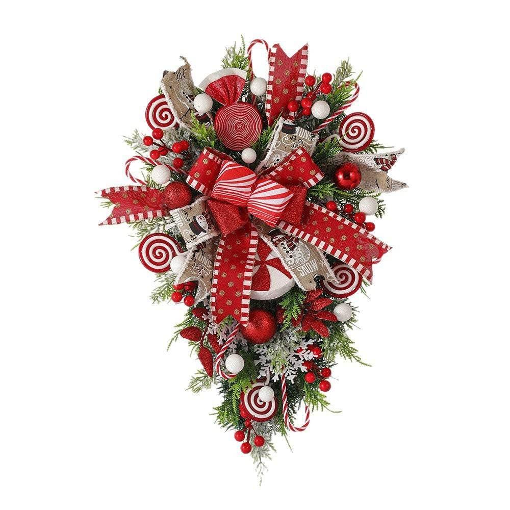 Christmas Wreath Decoration | Artificial Candy Tree Garland Ornament - ZA-Zola