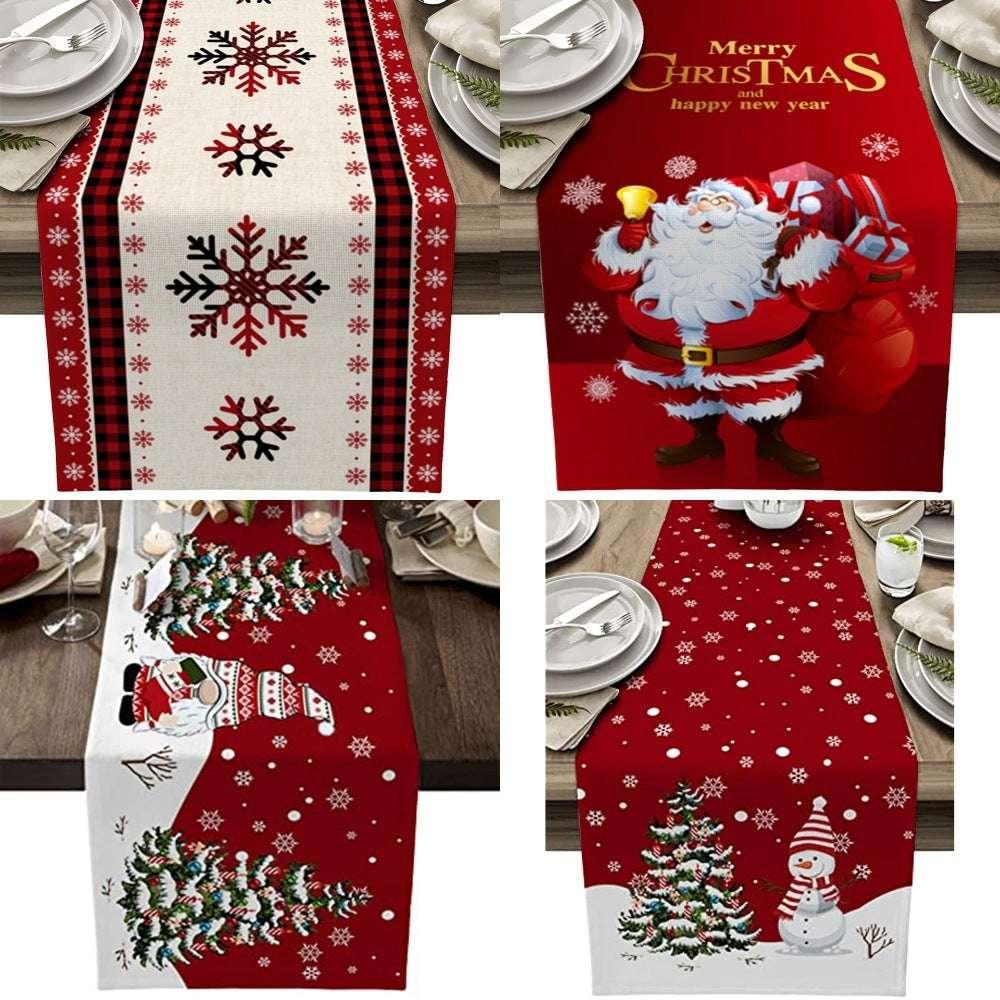 Snowman Table Mat – Linen Printed Christmas Table Runner Décor - ZA-Zola