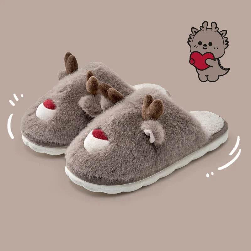 Cartoon Cotton Winter Slippers – Plush & Warm - ZA-Zola