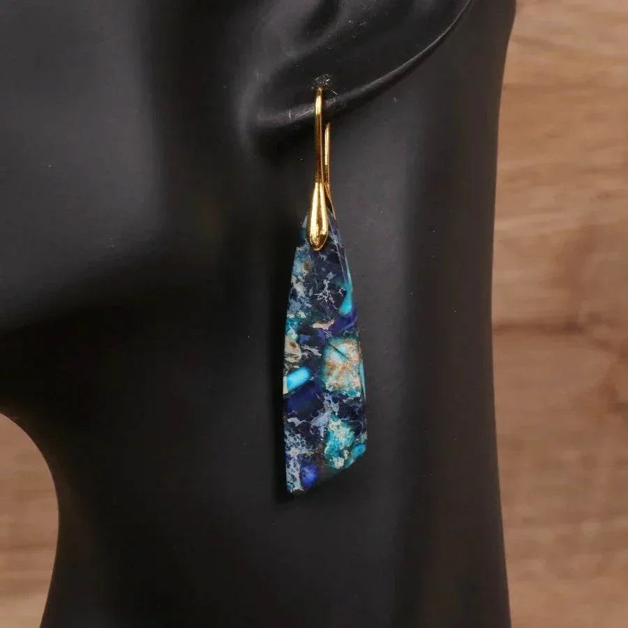 Geometric Flower Shape Pendant Earrings - ZA-Zola
