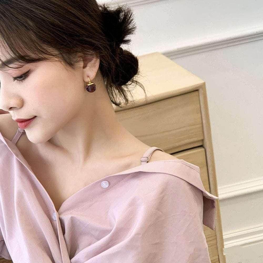 Heart-Shaped Retro Crystal Stud Earrings – Vintage - ZA-Zola
