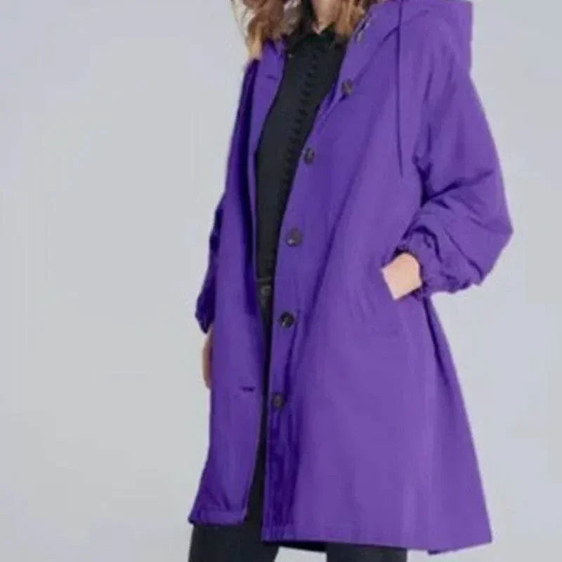 Casual Women's Windbreaker – Mid-Length Long Sleeve Jacket - ZA-Zola