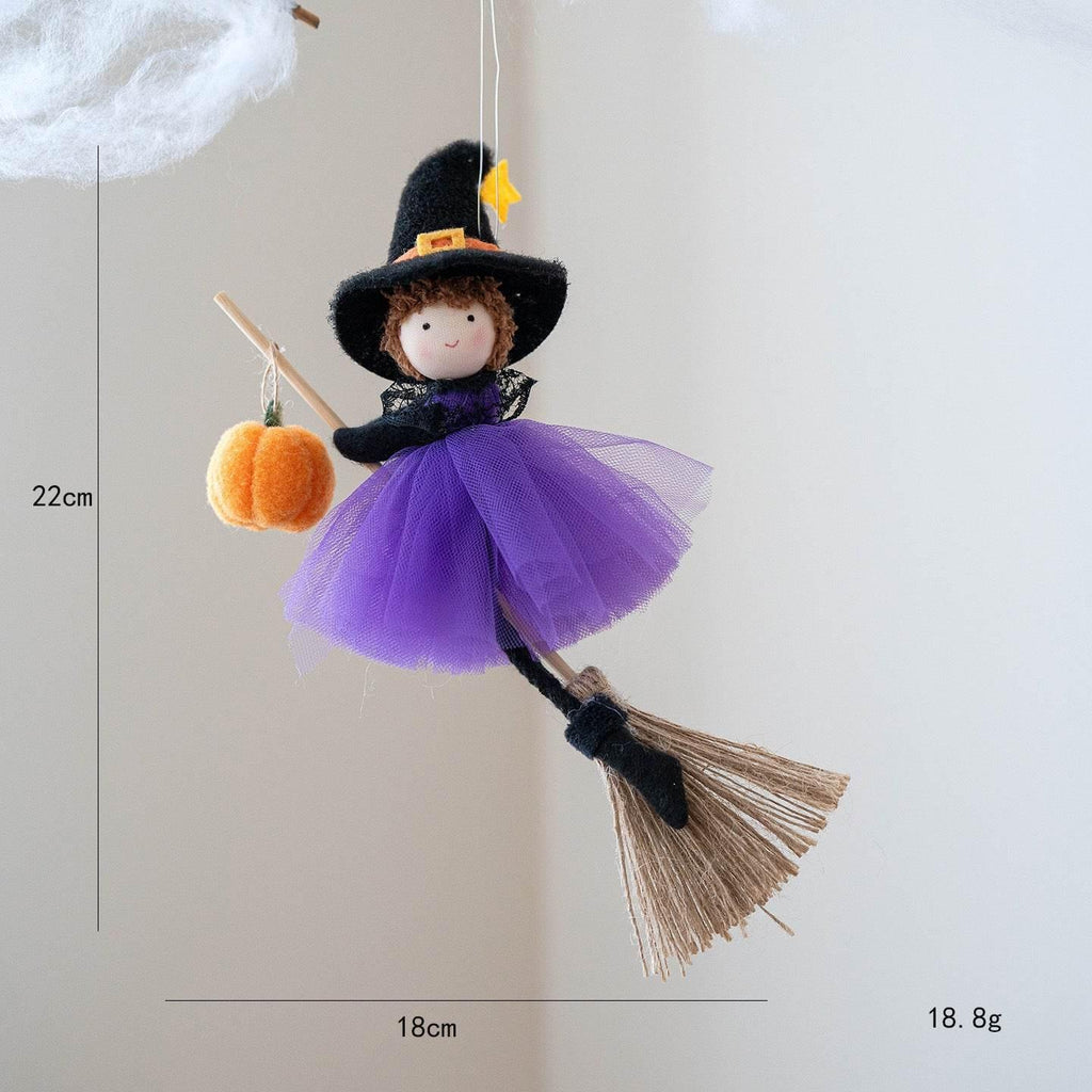 ZA-Zola Halloween Broom Girl Angel Pendant - ZA-Zola