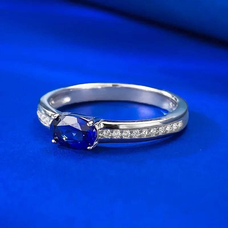 S925 Silver Sapphire Crown Ring for Women - ZA-Zola