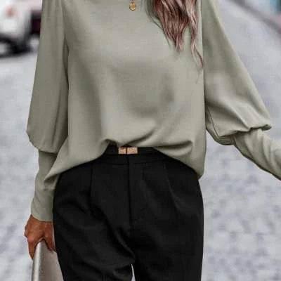 Women’s Button Casual Shirt – Long Sleeve Loose Fit - ZA-Zola