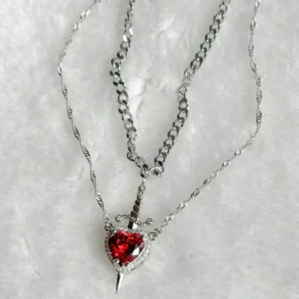 Heart & Sword Necklace Set - Gift for Couples - Buy Now! - ZA-Zola