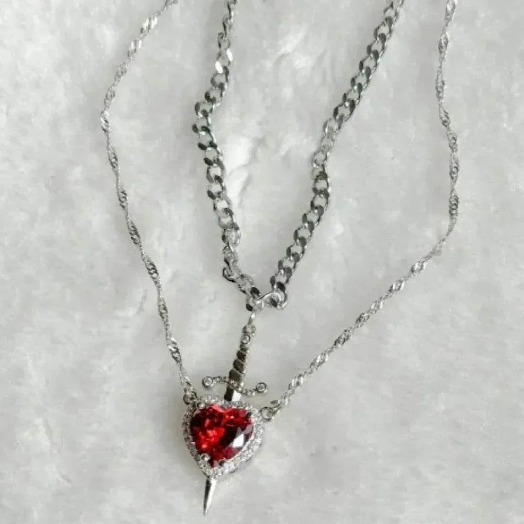 Heart & Sword Necklace Set - Gift for Couples - Buy Now! - ZA-Zola