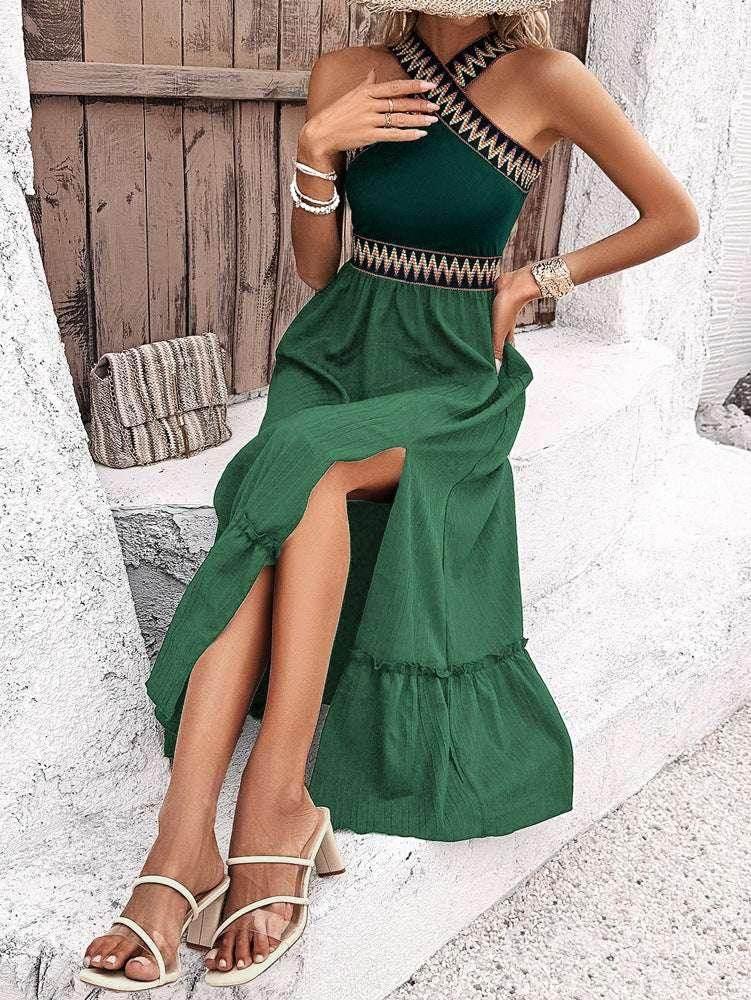 Women's Elegant Halter High Waist Dress - Chic Style - ZA-Zola