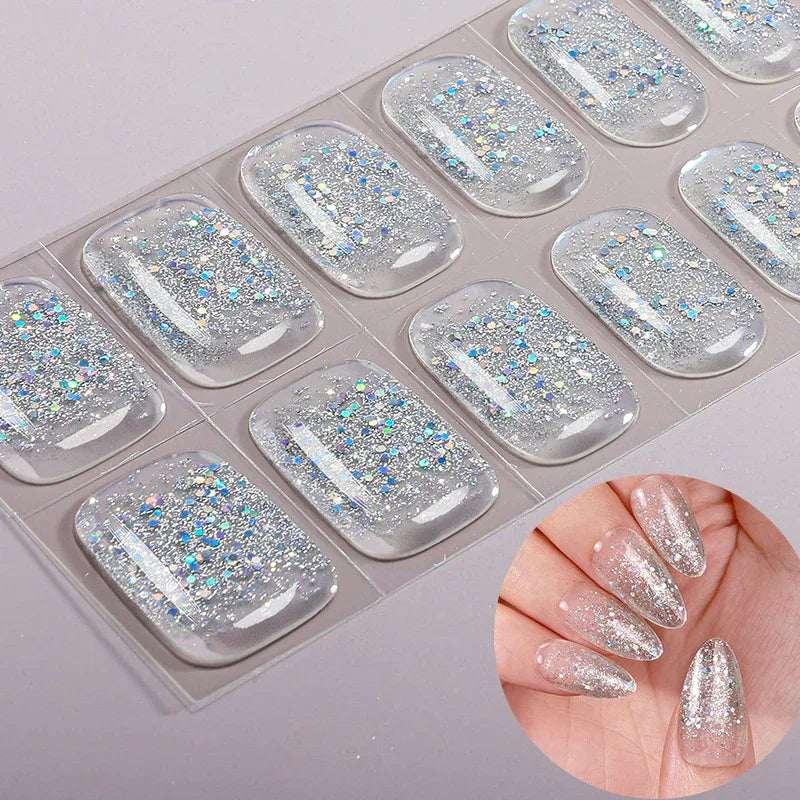 Simple Solid Color No-Bake Gel Nail Stickers - ZA-Zola
