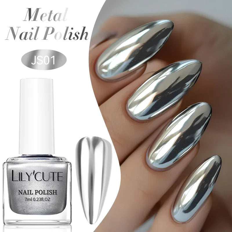 Metallic Mirror Nail Polish – Quick-Dry, No Baking Needed - ZA-Zola