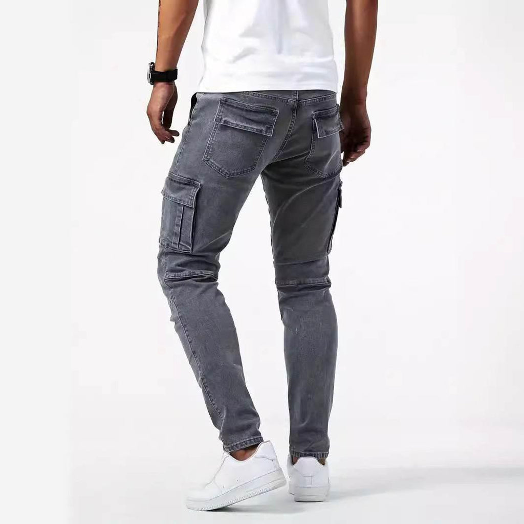 Men’s Casual Cargo Pants Stretch Denim | ZA-Zola Streetwear UK - ZA-Zola