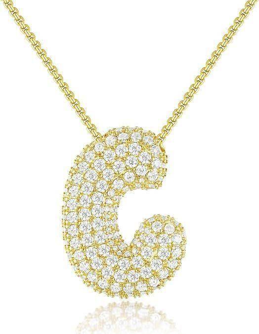 Zircon Balloon Letter Pendant Necklace for Women - ZA-Zola
