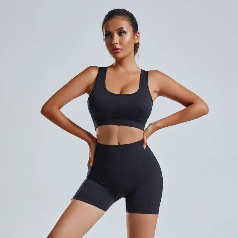 Women Yoga Shorts Set – Seamless Gym & Workout Wear - ZA-Zola