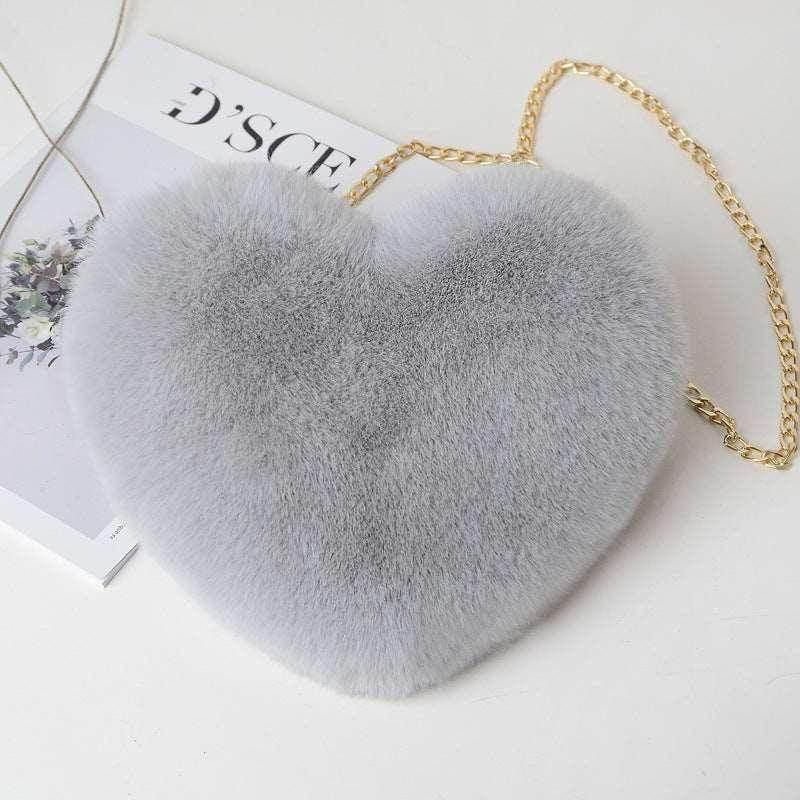 Heart Plush Chain Shoulder Bag | Valentine's Day Gift - ZA-Zola