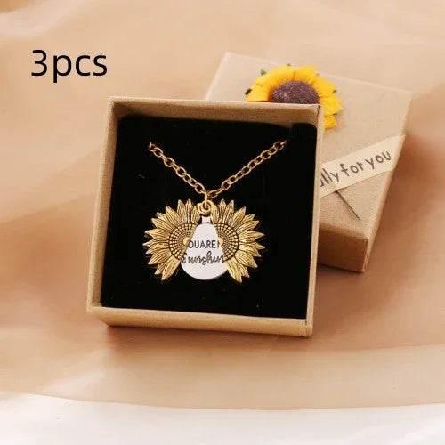 You Are My Sunshine Sunflower Pendant Necklace - ZA-Zola