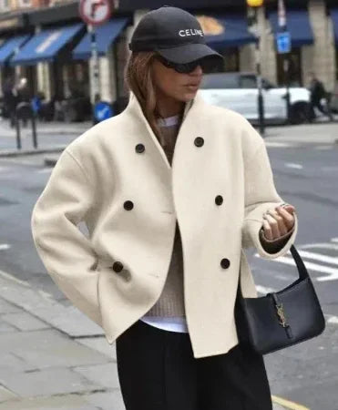 Vintage Brown Woolen Coat for Women | Elegant Winter Wear - ZA-Zola