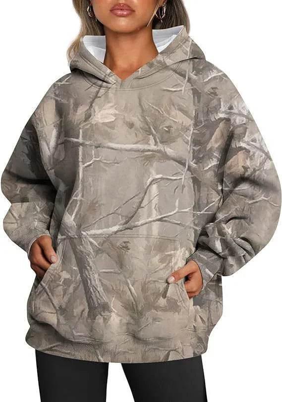Women's Camouflage Hoodie – Oversized & Stylish! - ZA-Zola
