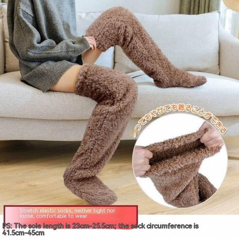 Comfort Over Knee High Fuzzy Socks – Warm Winter Stockings - ZA-Zola