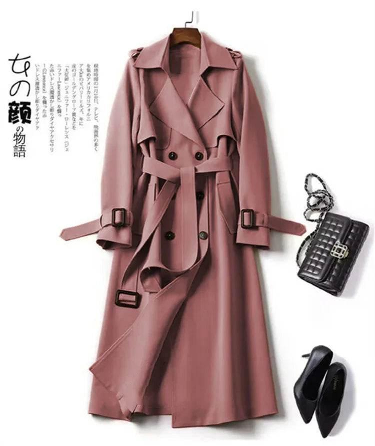 Double-Breasted Mid-Length Trench Coat for Women - ZA-Zola