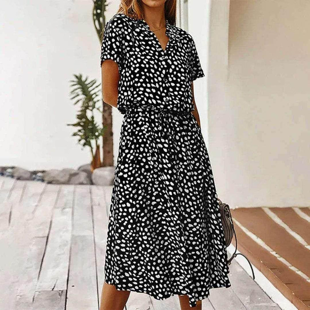 Printed Vacation Cake Skirt Maxi Dress - ZA-Zola