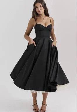 Slim-Fit Corset Swing Sling Dress – Chic & Flattering - ZA-Zola