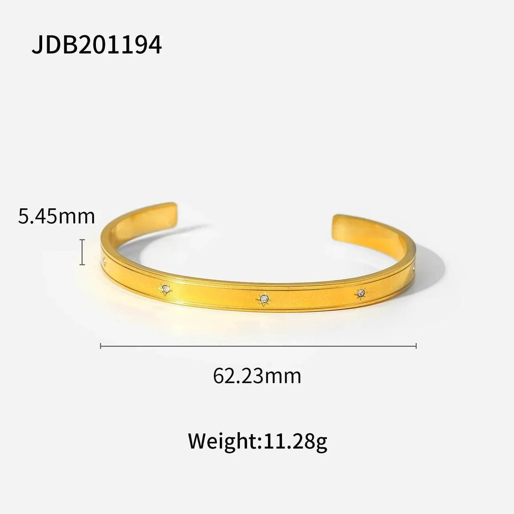 Gold-Plated Zirconia Bracelet – Stainless Steel Chic - ZA-Zola