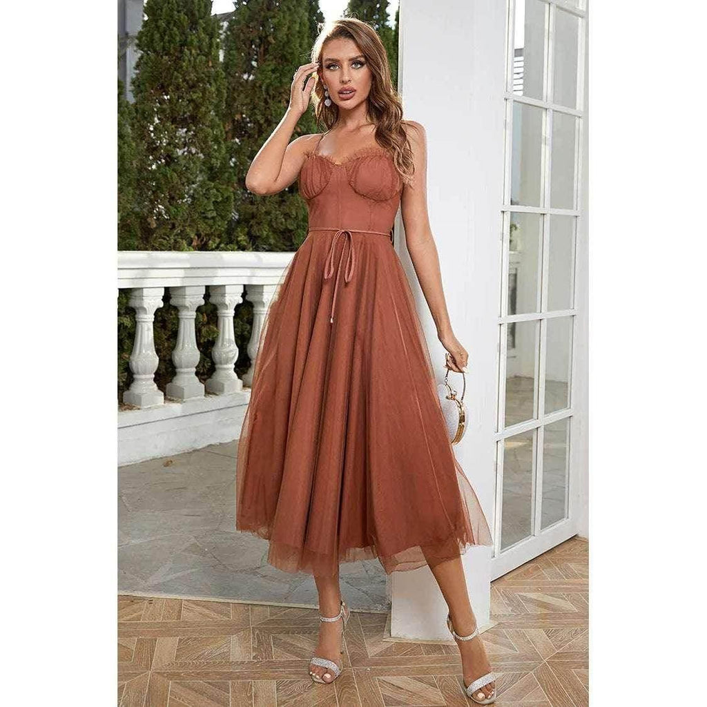 Sling Casual Mesh Dress – Women’s Lightweight Everyday Style - ZA-Zola