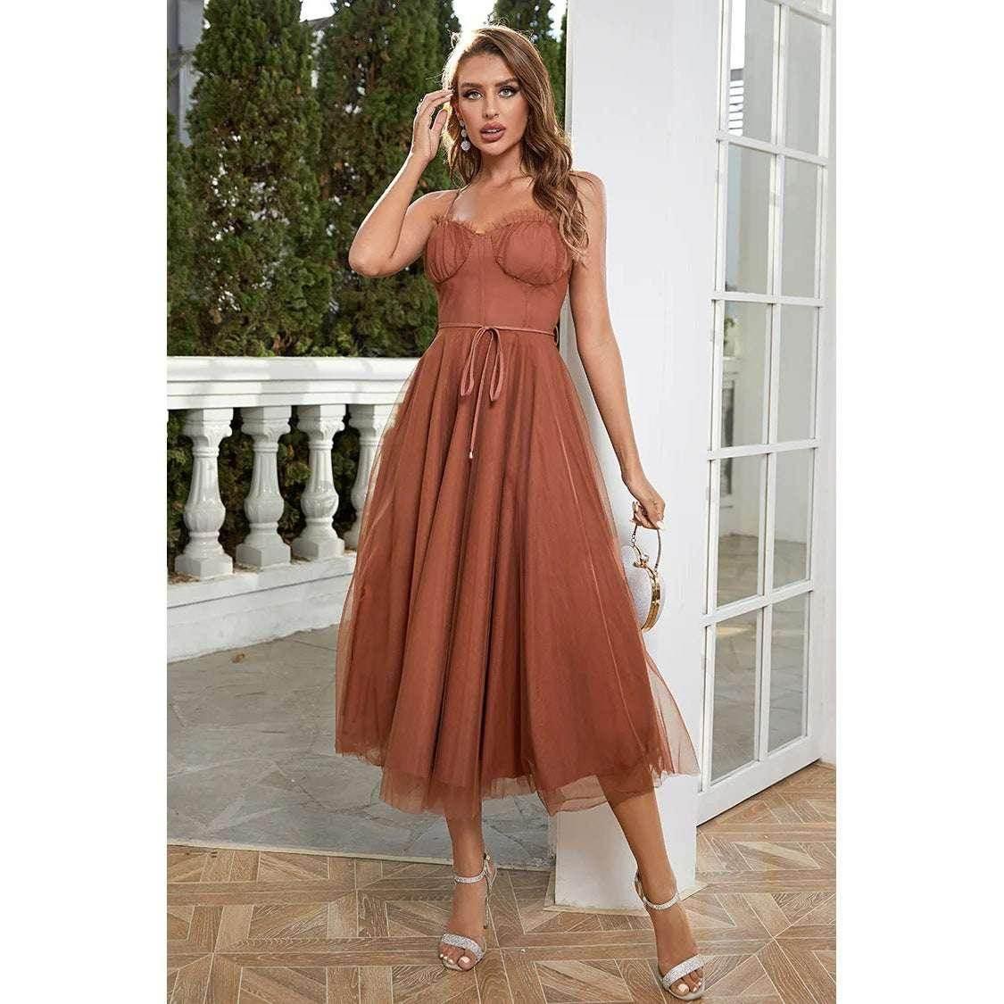 Sling Casual Mesh Dress – Women’s Lightweight Everyday Style - ZA-Zola