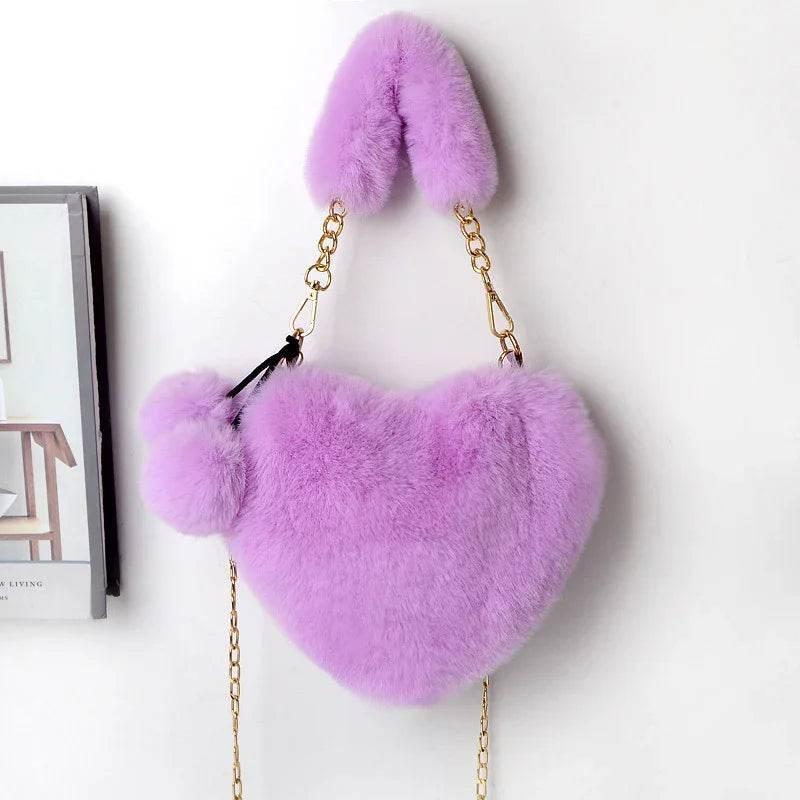 Soft Plush Heart Handbag | Valentine's Day Party Bag - ZA-Zola