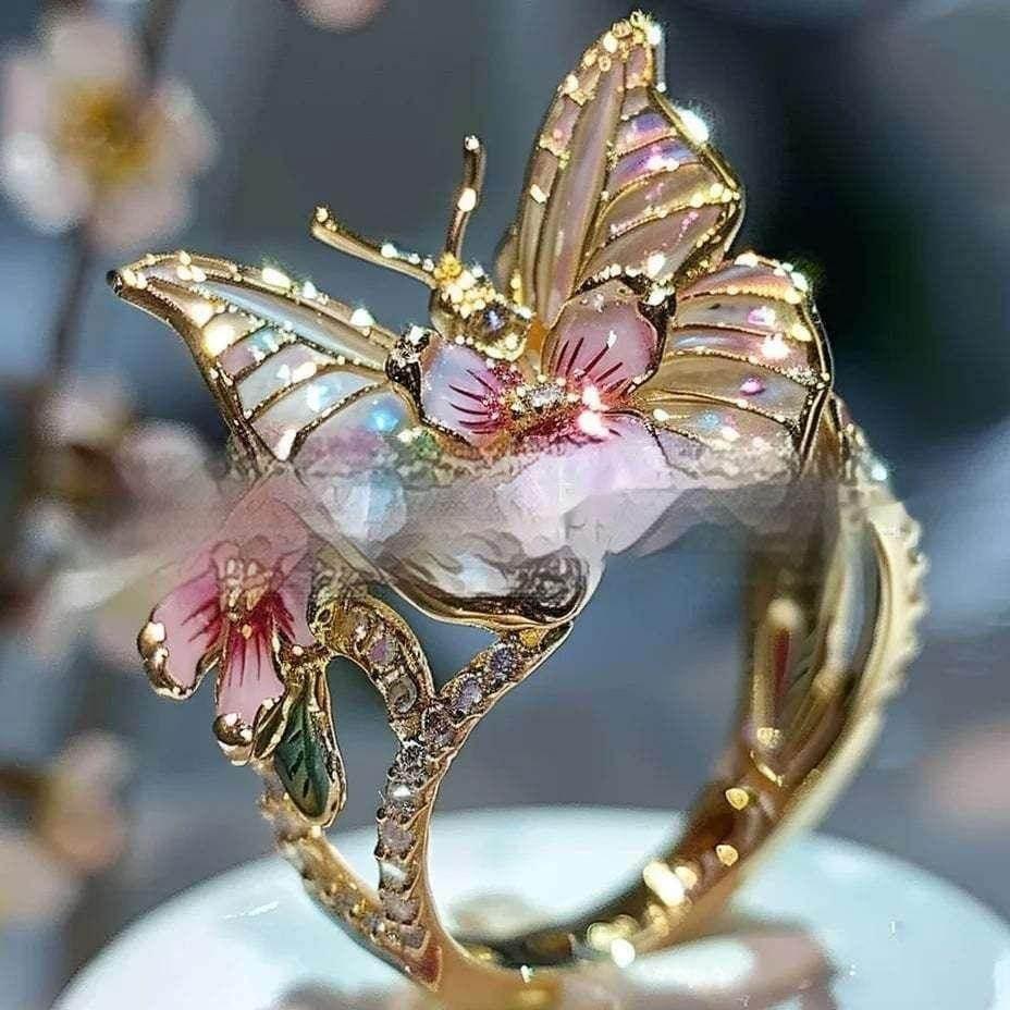 Elegant Butterfly Ring for Women Adjustable Open - ZA-Zola