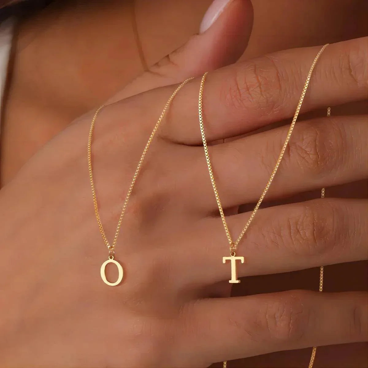 Gold Letter Pendant Necklace – Personalized Charm - ZA-Zola