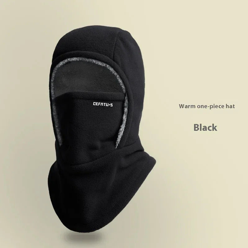 Winter Fleece Hooded Scarf – Windproof Thermal Face Mask Hat - ZA-Zola