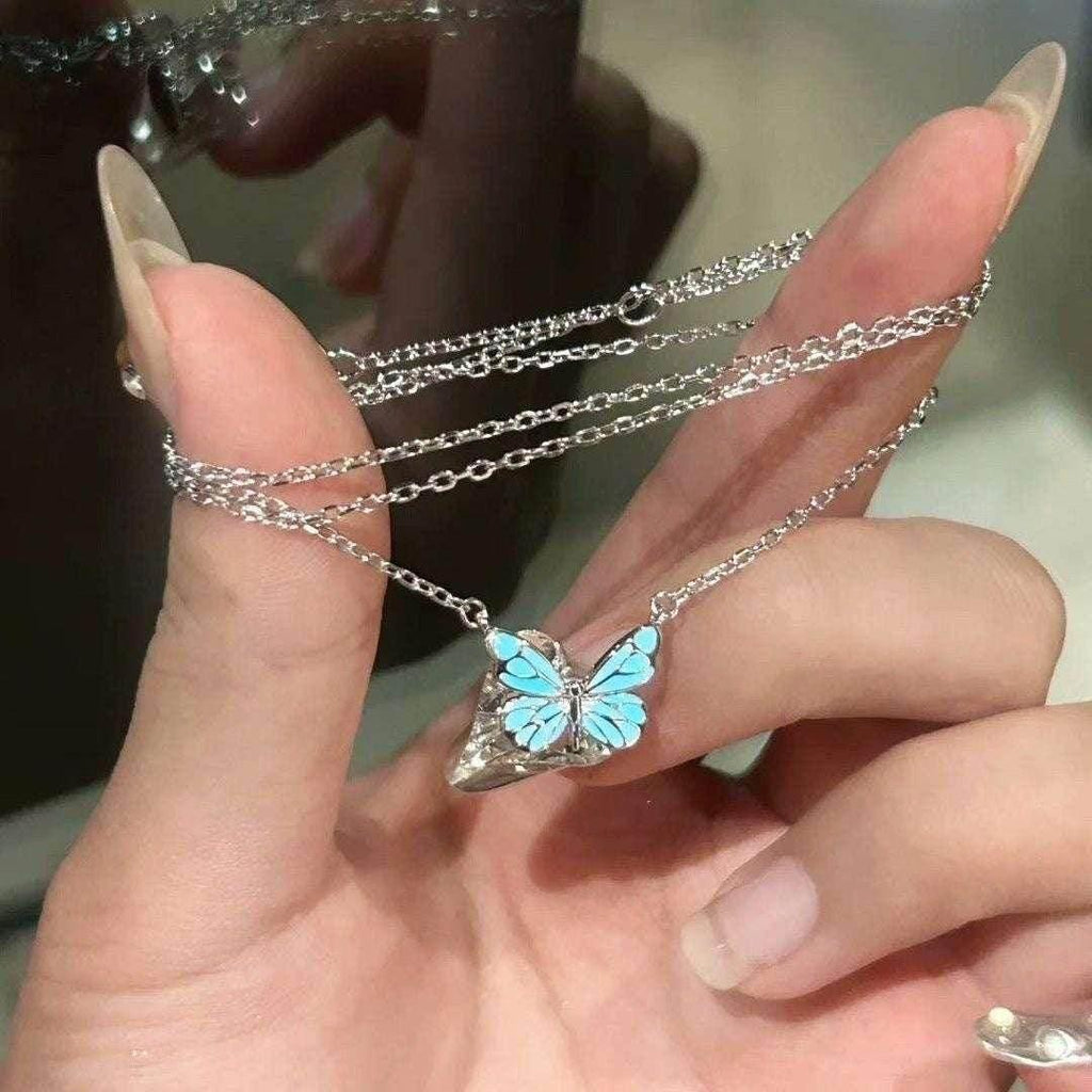Glow-in-Dark Butterfly Necklace Bracelet Set - ZA-Zola