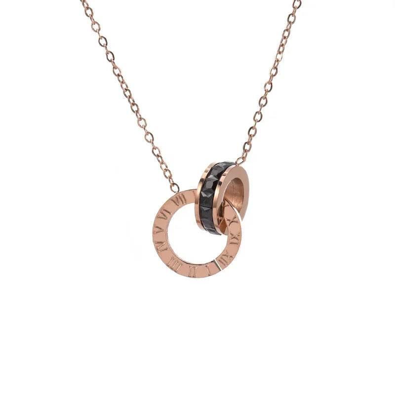 Roman Numeral Diamond Pendant Necklace Women - ZA-Zola