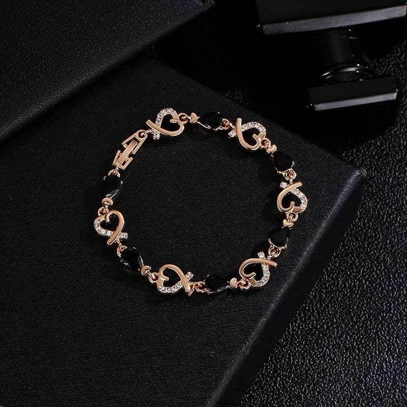 Hollow Heart Rhinestone Bracelet | Valentine's Day Gift - ZA-Zola