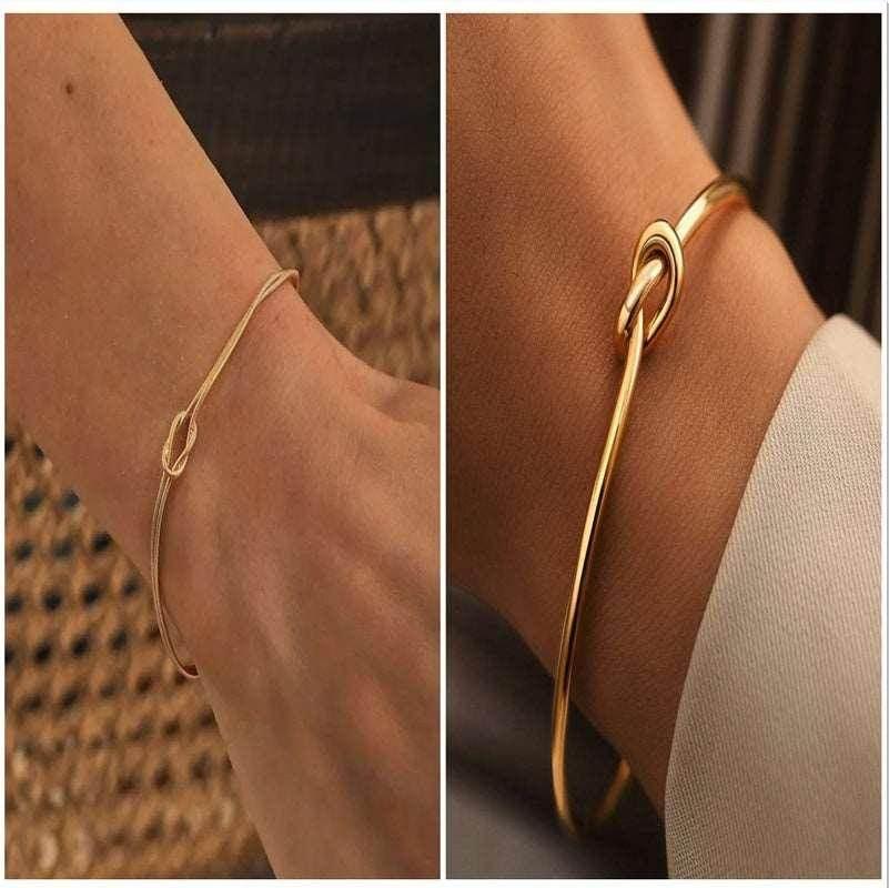 Stainless Steel Knot Necklace & Bracelet – Valentine's Gift - ZA-Zola