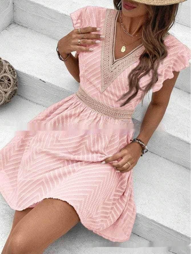 Summer Ice Silk Short Sleeve Dress for Women - ZA-Zola