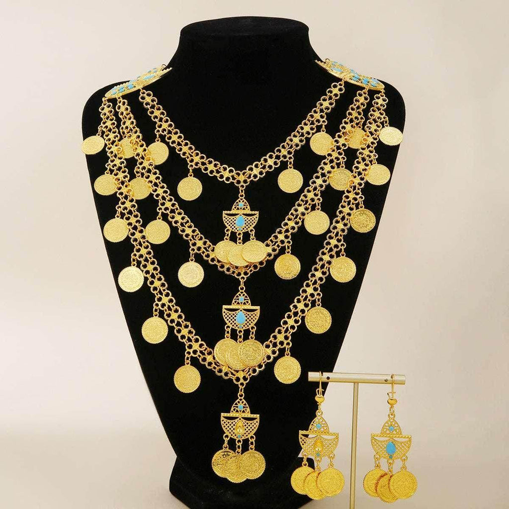 Retro 18K Gold Tassel Jewelry Set for Women - ZA-Zola