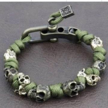 ZA-Zola Gothic Skull Cord Bracelet – Unisex Retro - ZA-Zola