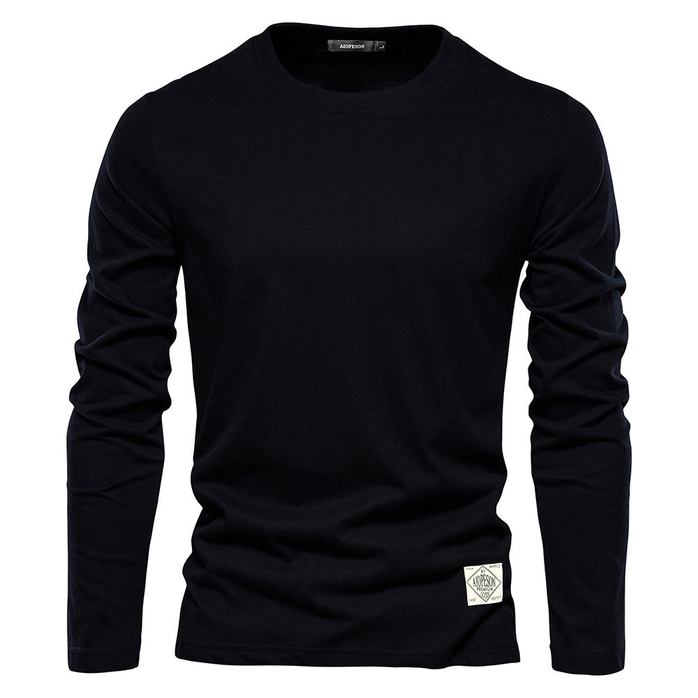 Men’s Casual Cotton Base Shirt – Round Neck Exercise & Leisure Essential