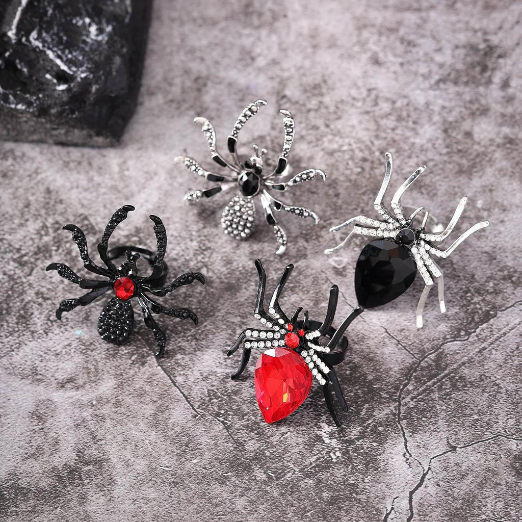 ZA-Zola Halloween Spider Rhinestone Ring Women - ZA-Zola