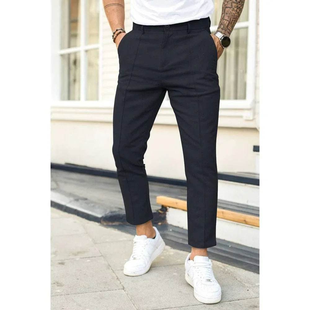 Men's Double Fold Line Casual Suit Pants - ZA-Zola