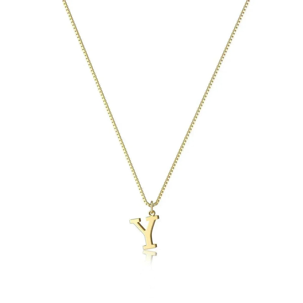 Gold Letter Pendant Necklace – Personalized Charm - ZA-Zola