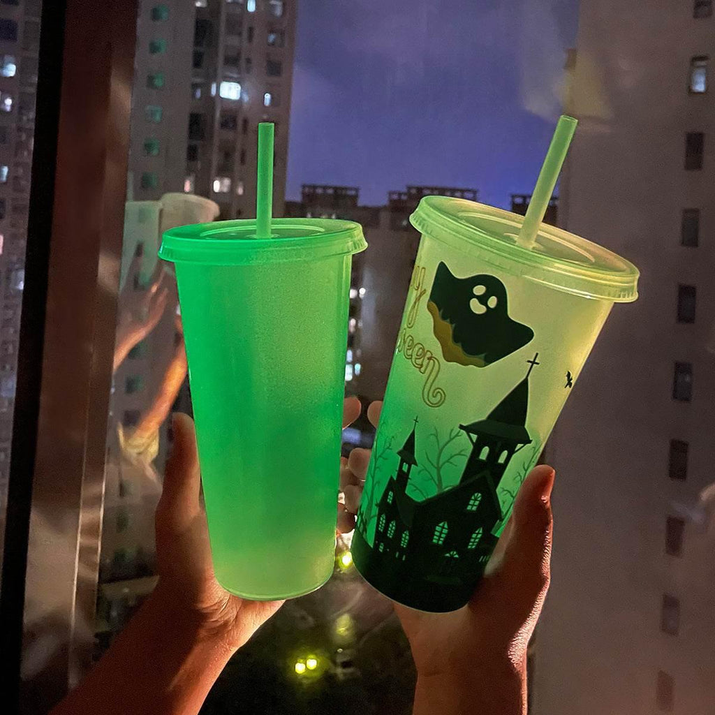 ZA-Zola 720ml Halloween Luminous Straw Cup - ZA-Zola