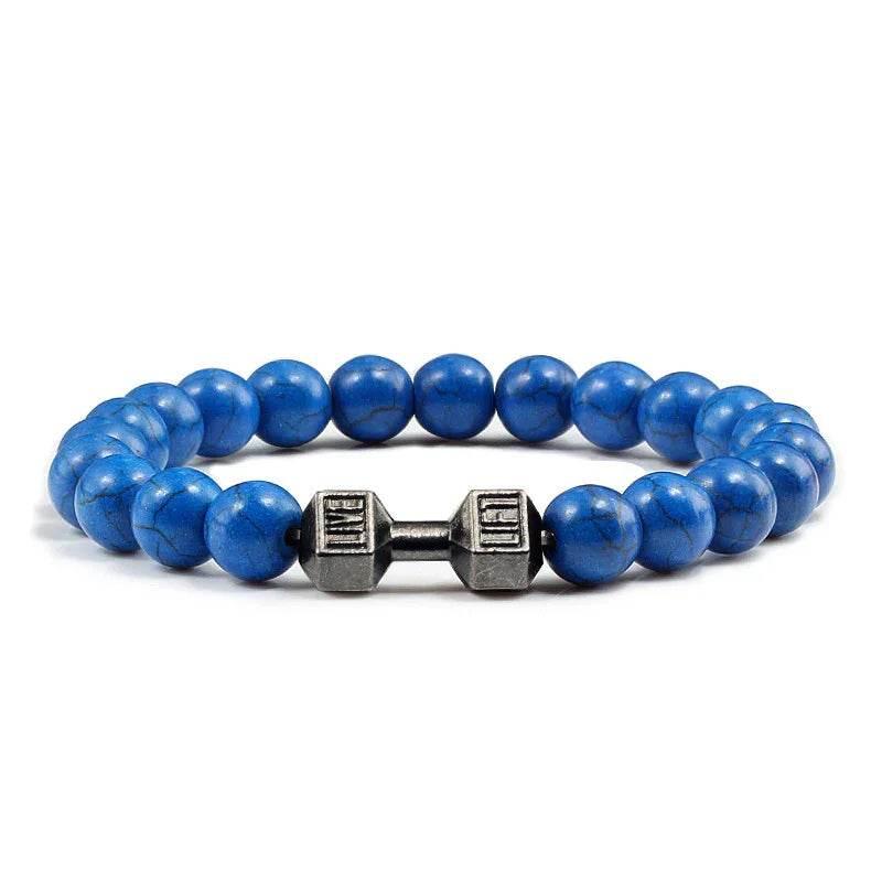 Turquoise Electroplated Alloy Barbell Bracelet - ZA-Zola