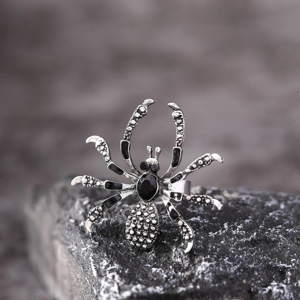 ZA-Zola Halloween Spider Rhinestone Ring Women - ZA-Zola