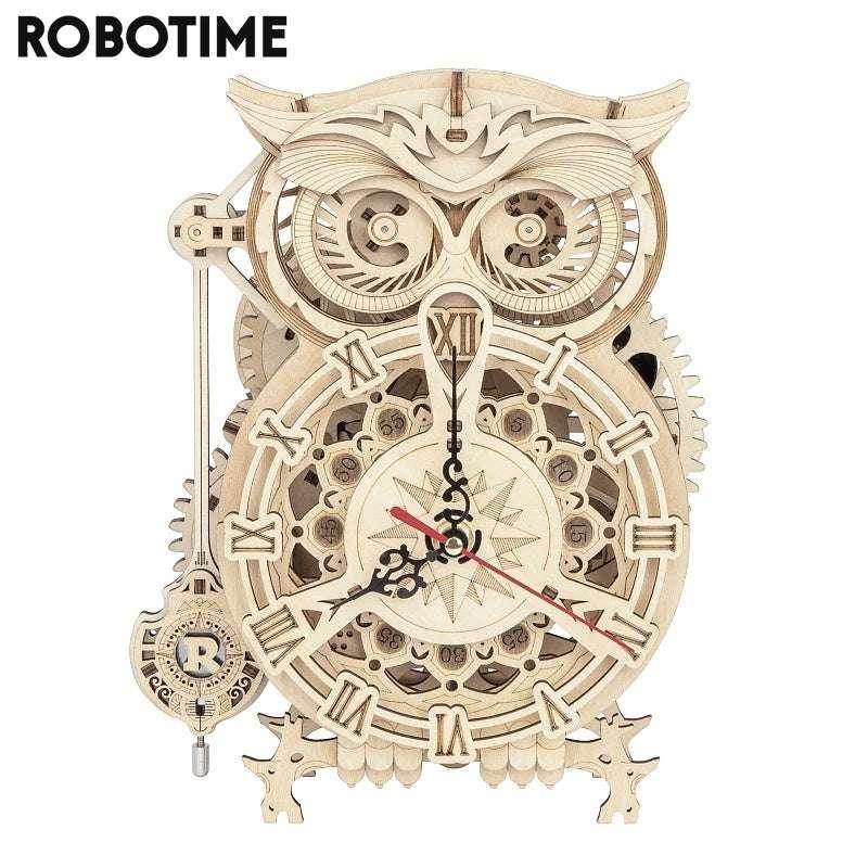 Robotime Rokr 3D Owl Wooden Clock Kit – Fun DIY Gift - ZA-Zola