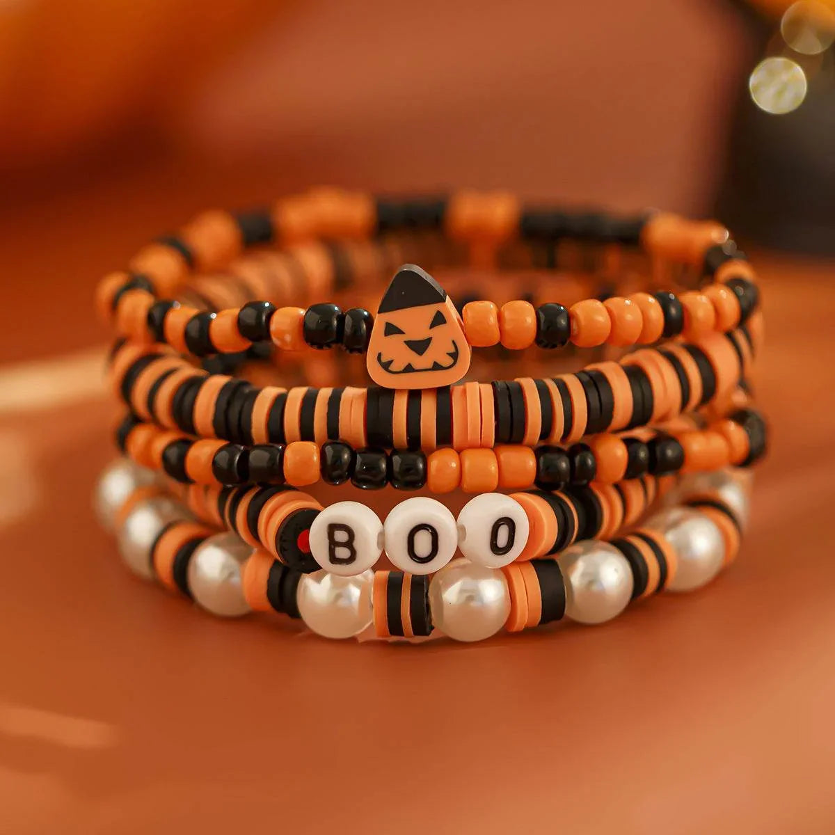 ZA-Zola Bat Crystal Pumpkin Bracelet Set - ZA-Zola
