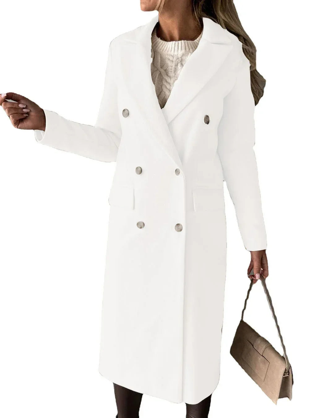 Double Breasted Lapel Coat Women Winter Jacket - ZA-Zola