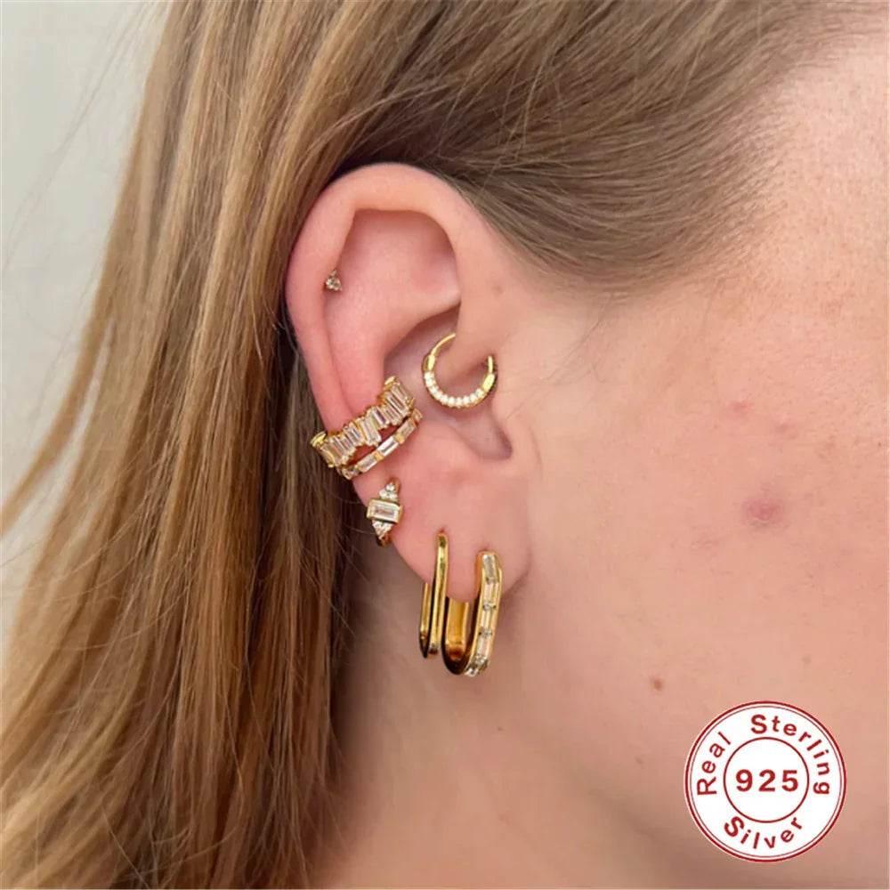 Simple S925 Sterling Silver Ear Clip – Elegant Geometric Design - ZA-Zola
